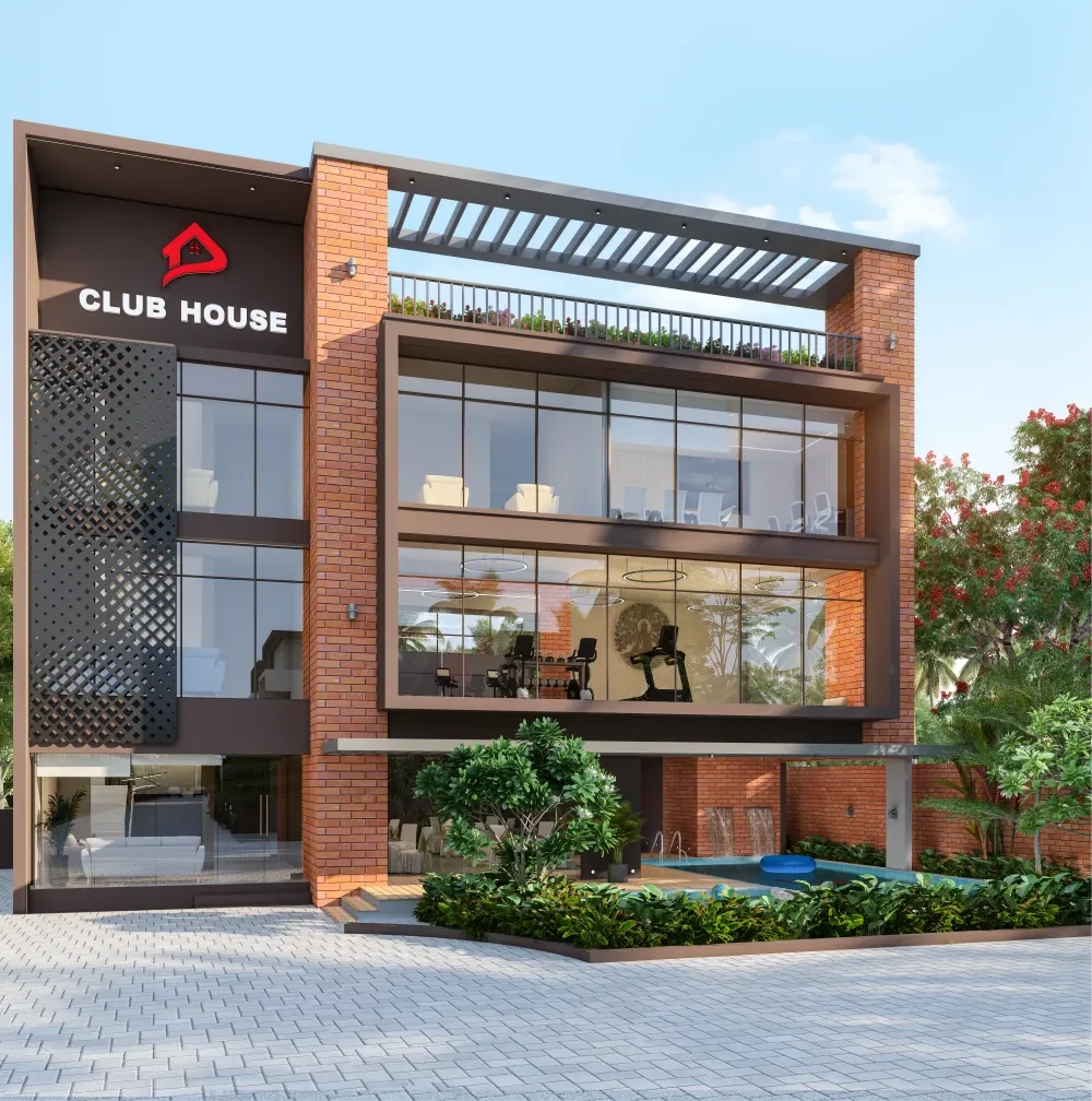 club house at parka lumiere villas in trivandrum